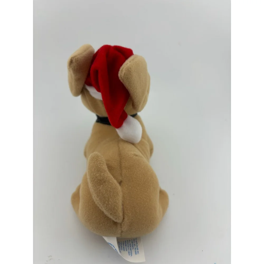 Small Taco Bell Chihuahua Plush Stuffed Animal One Size Beige Red Santa Hat